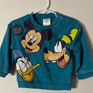 Disney Teal Kids Shirt with Mickey, Donald, and Goofy